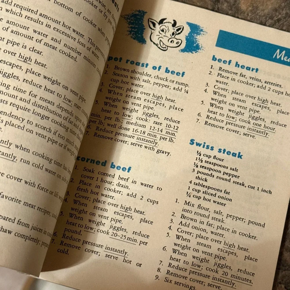 Vintage Wear Ever Pressure Cooker Cookbook Recipes‎ Instructions 4 Quart
